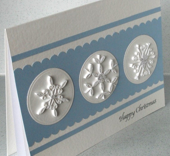 Quilled Christmas card quilling, handmade, quilled snowflakes