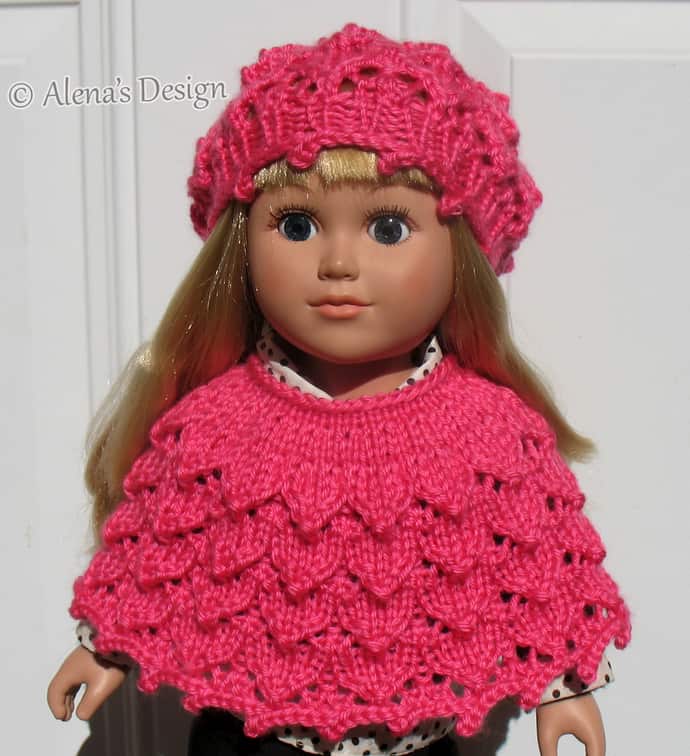 Matching textured beret and poncho