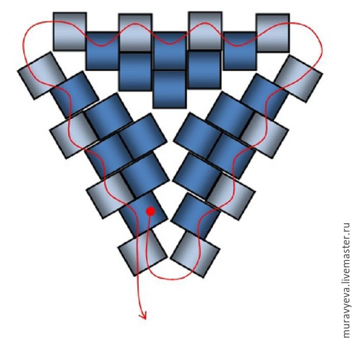 Плетем серьги-треугольники из японского бисера, фото № 3