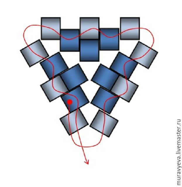 Плетем серьги-треугольники из японского бисера, фото № 2