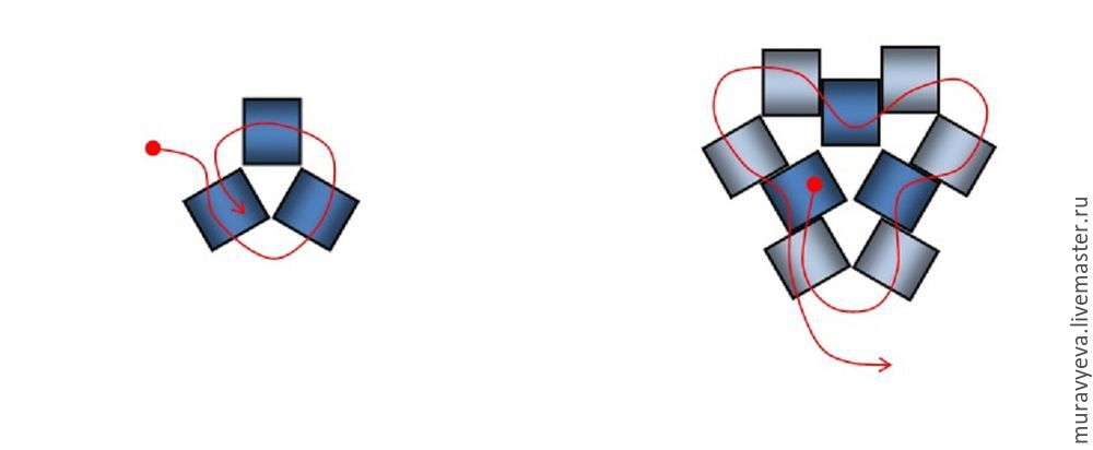 Плетем серьги-треугольники из японского бисера, фото № 1