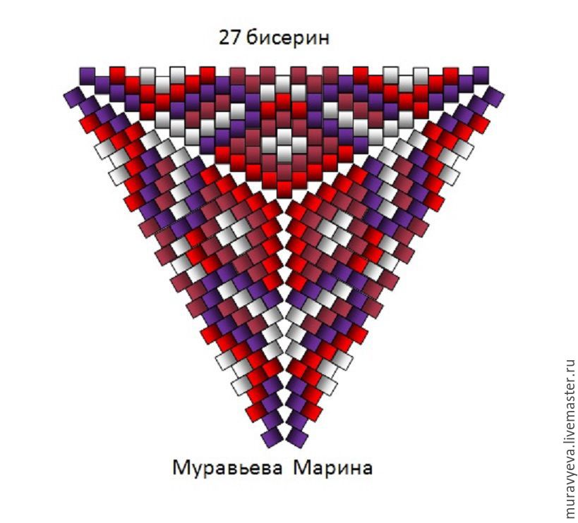 Плетем серьги-треугольники из японского бисера, фото № 6