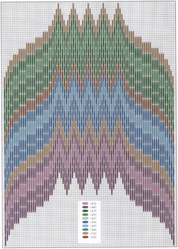 Флорентийская вышивка барджелло: 25 схем разного уровня сложности, фото № 20