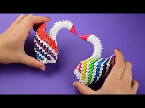 Как сделать изумительного лебедя из бумаги (оригами из модулей). Пошаговая сборка, мастер класс.