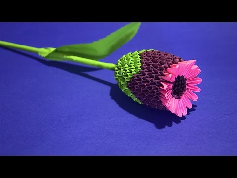 Как сделать цветок Бодяк (Чертополох, будяк) мастер класс МОДУЛЬНОЕ ОРИГАМИ
