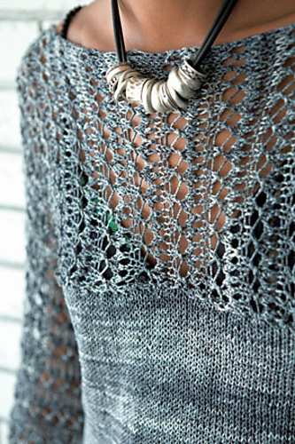 Avery Lace Pullover Sweater Free Knitting Pattern 