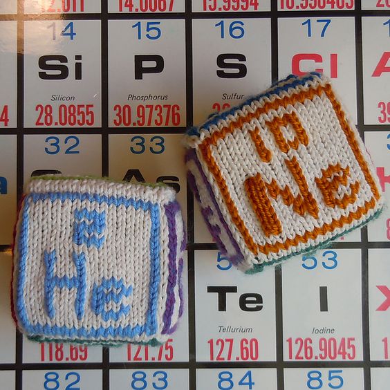 Free knitting pattern for Atomic Blocks for periodic table of elements