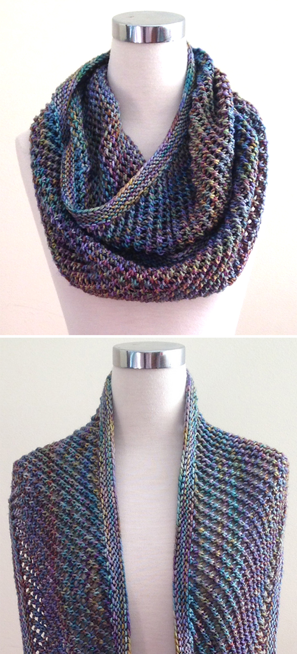 Free Knitting Pattern for Easy 2 Row Repeat Autopilot Cowl