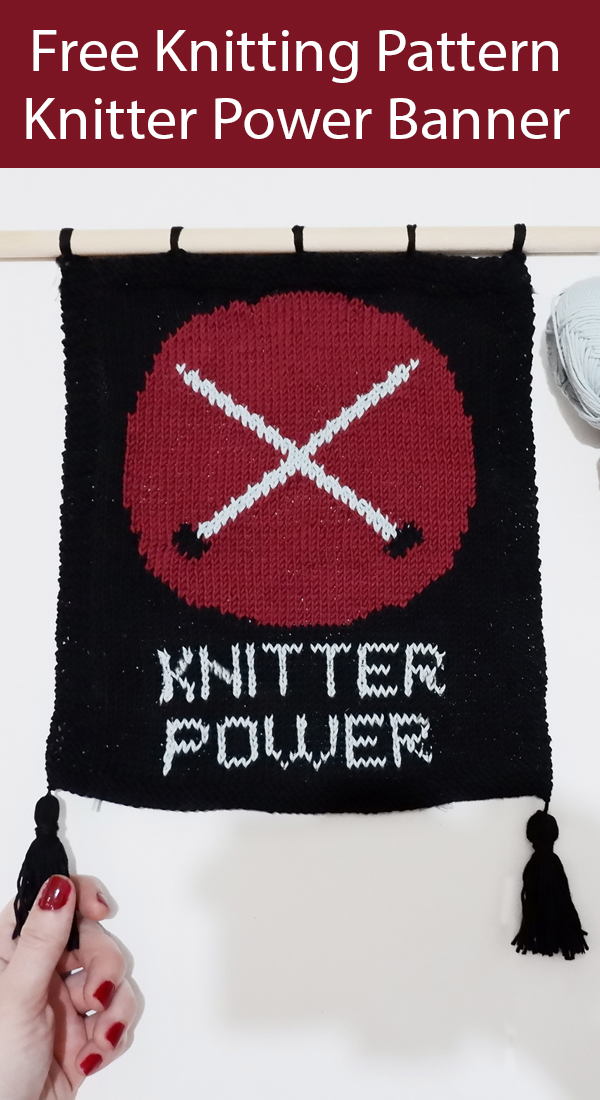 Free Knitting Pattern for Knitter Power Banner