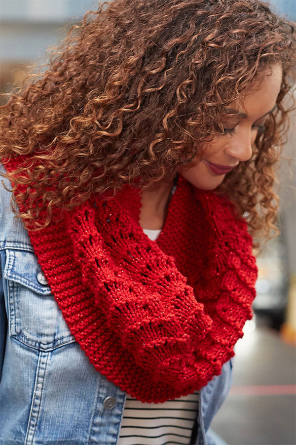 Free Knitting Pattern for Easy 6 Row Be True Cowl