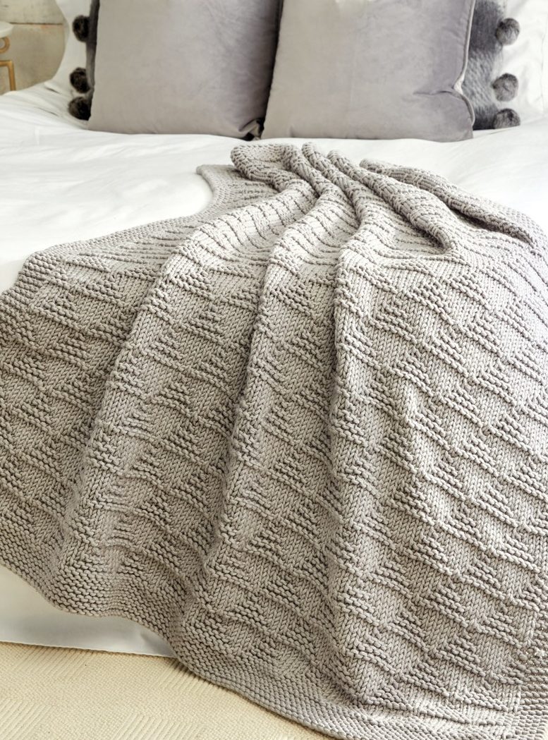 Free Knitting Pattern for Easy Cozy Triangle Throw