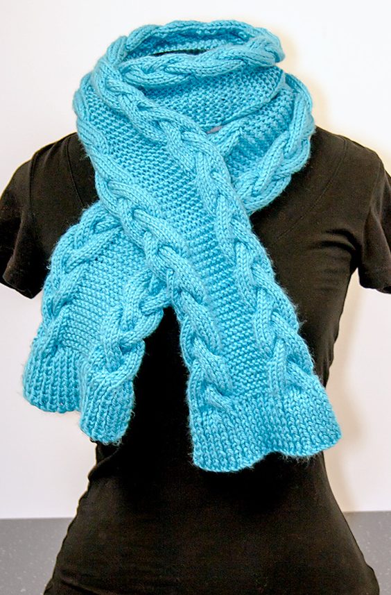 Free Knitting Pattern Cable Edge Scarf