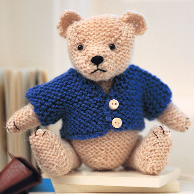 Free Knitting Pattern for Oliver Teddy Bear With Jacket