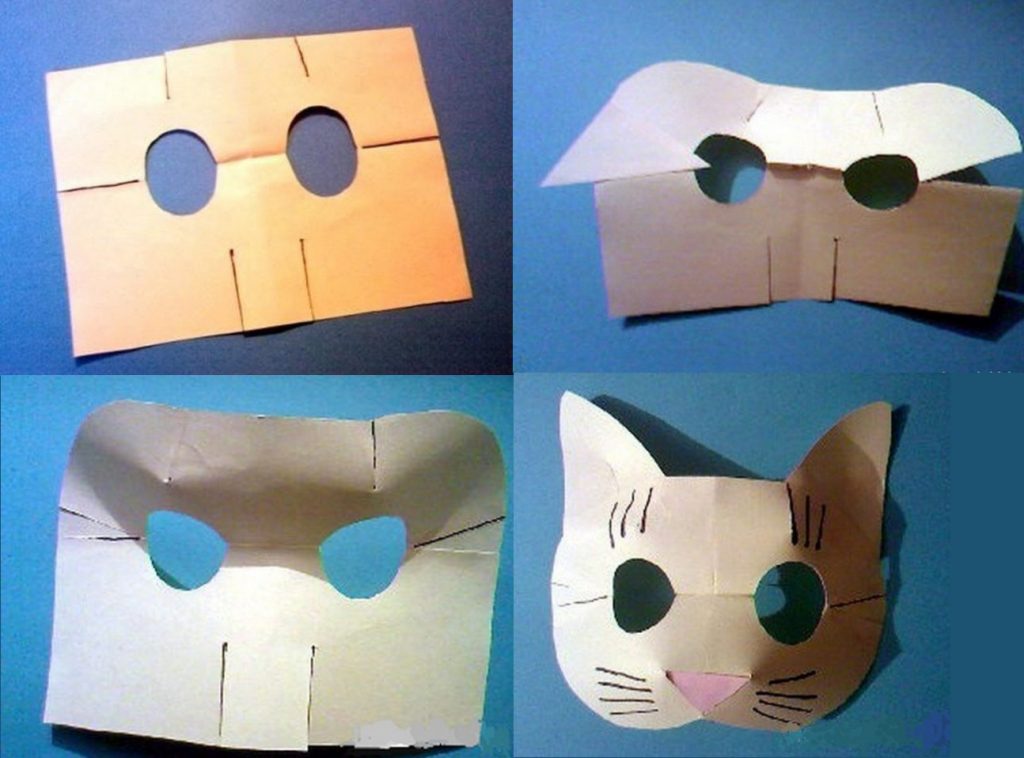 Изготовление объемной маски-кошки