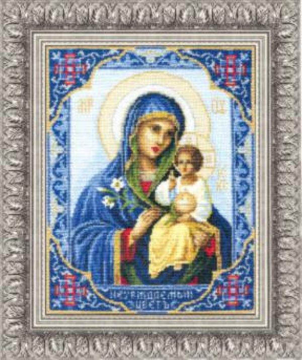 схема вышивки крестом иконы Богородица Неувядаемый цвет