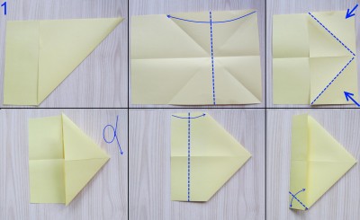 схема сборки истребителя оригами 1