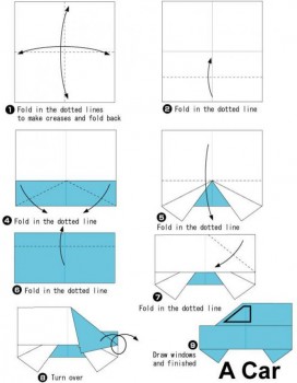 Схема сборки машины оригами