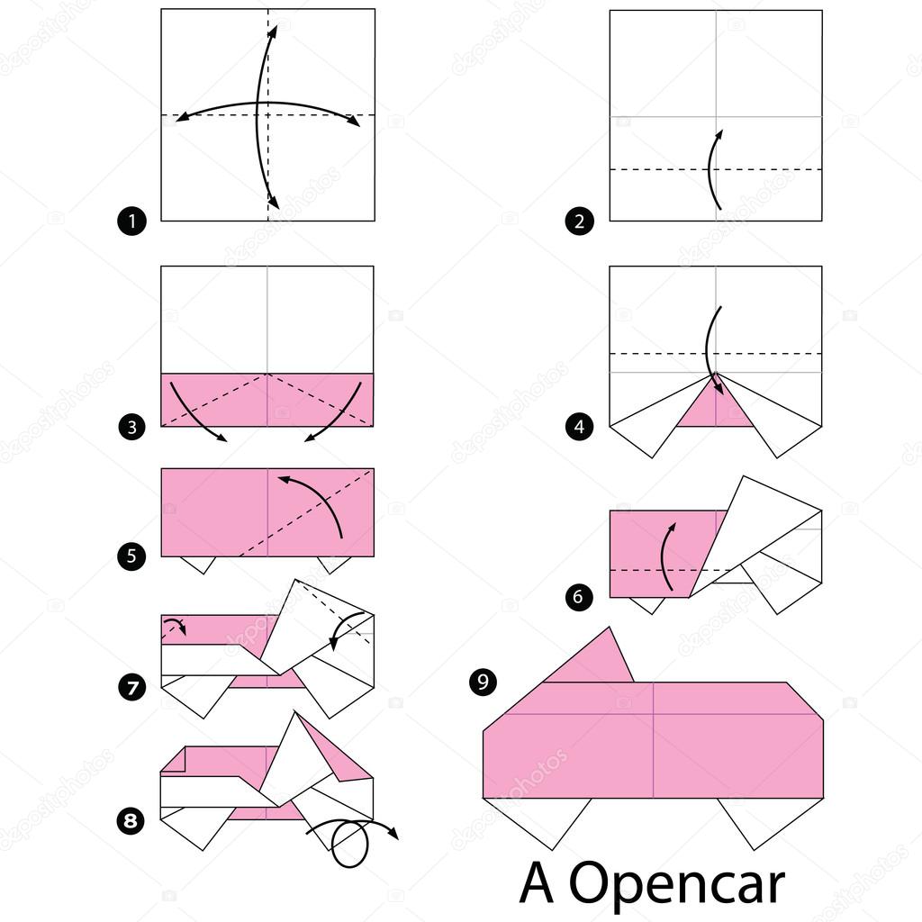 Оригами машина из бумаги для детей