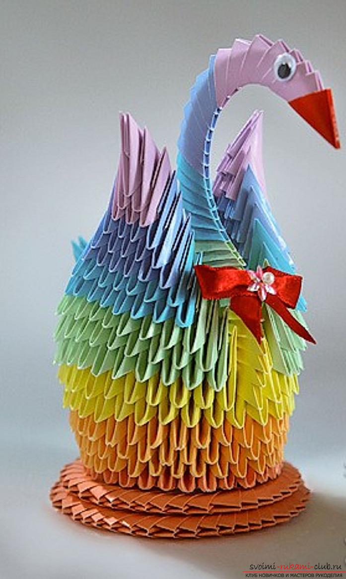 модульное оригами лебедя. Фото №1