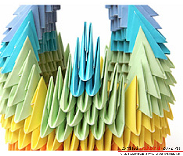 модульное оригами лебедя. Фото №36