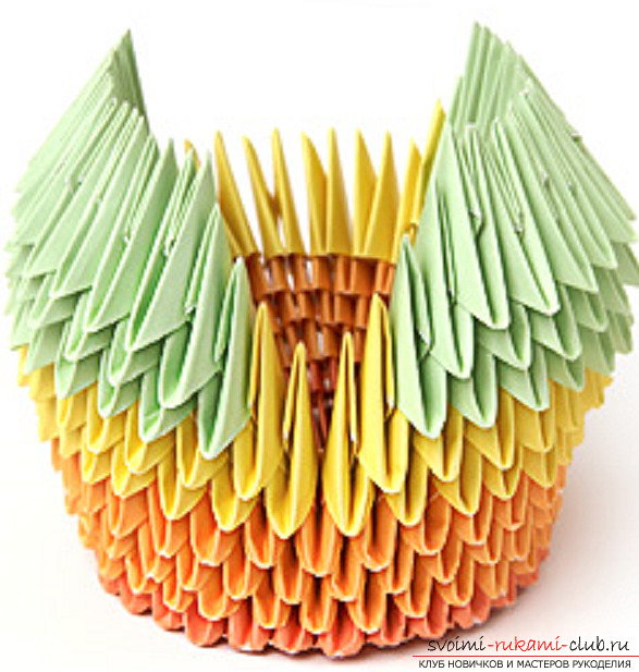 модульное оригами лебедя. Фото №32