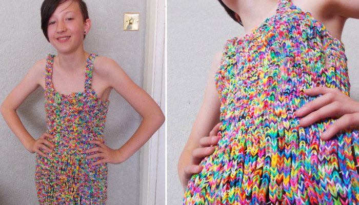 Платье из резиночек Rainbow Loom